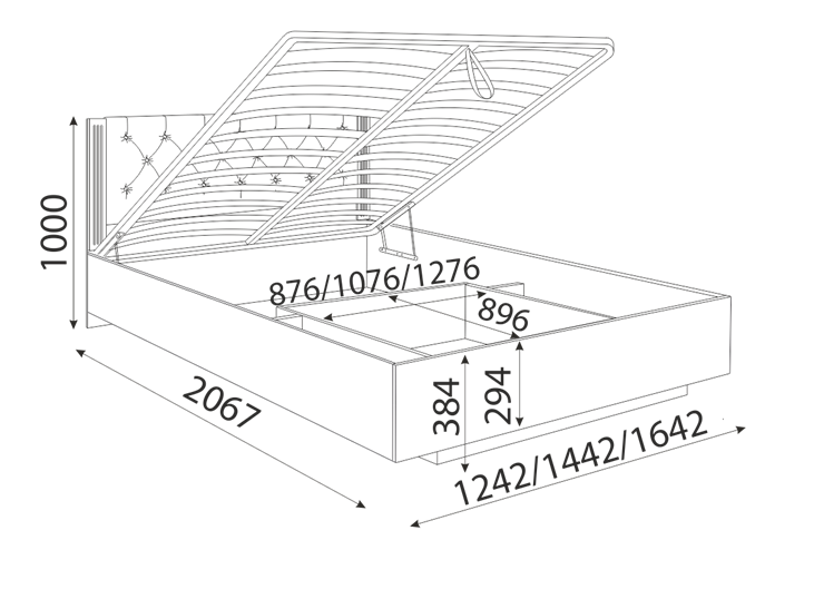Кровать с подъемным механизмом Тиффани М41 в Южно-Сахалинске - изображение 3