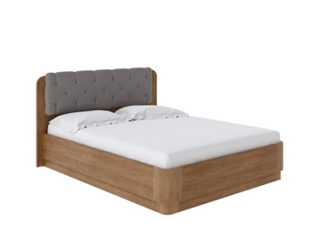 Кровать с механизмом двуспальная Wood Home 1 180х200, Антик (сосна) с брашированием/Лама Светло-серый в Южно-Сахалинске