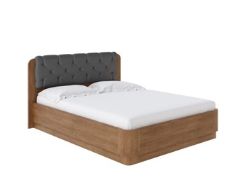 Двуспальная кровать с механизмом Wood Home 1 180х200, Антик (сосна) с брашированием/Темно-серый в Южно-Сахалинске - предосмотр