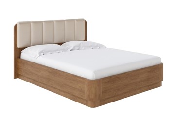 Двуспальная кровать с механизмом Wood Home 2 160х200, Экокожа (Антик (сосна) с брашированием/Бежевый перламутр) в Южно-Сахалинске