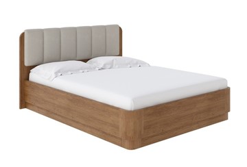Двуспальная кровать с механизмом Wood Home 2 160х200, Микрофибра (Антик (сосна) с брашированием/Diva Нюд) в Южно-Сахалинске - предосмотр