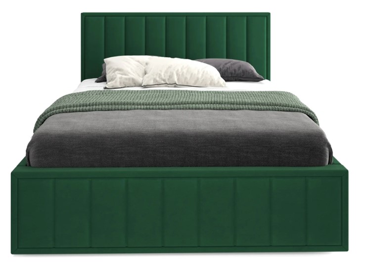 Кровать с основанием Вена 1800, Велюр Мора зеленый в Южно-Сахалинске - изображение 1