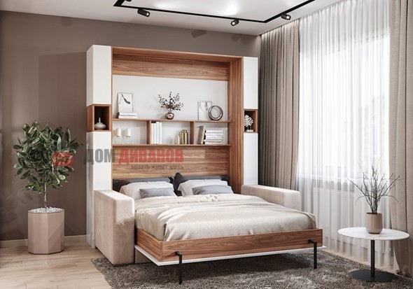 Кровать-шкаф с диваном Добрава, 1400х2000 в Южно-Сахалинске - изображение