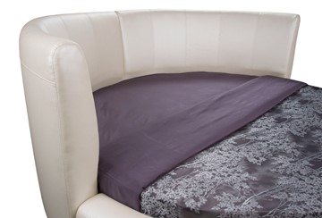 Круглая кровать Luna 200х200, Экокожа (Серый) в Южно-Сахалинске - предосмотр 1