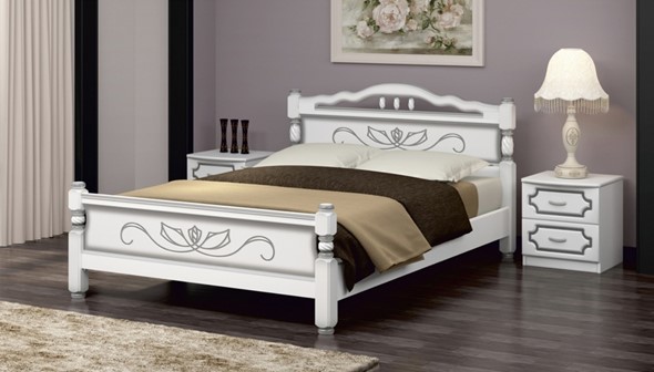 Односпальная кровать Карина-5 (Белый Жемчуг) 90х200 в Южно-Сахалинске - изображение