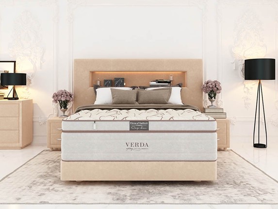 Кровать двуспальная Smart Compact/Podium M 160х200, Флок (Велсофт Бежевый) в Южно-Сахалинске - изображение