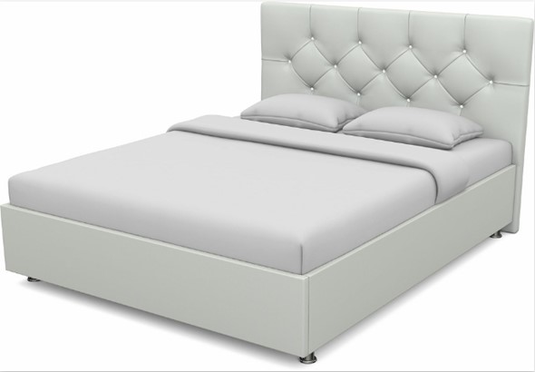 Кровать полутороспальная Моника 1400 с основанием (Nitro White) в Южно-Сахалинске - изображение