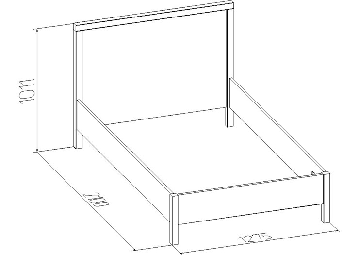 Кровать односпальная Bauhaus 4 + 4.1 Основание с гибкими ламелями 1200, Металл, Бодега светлый в Южно-Сахалинске - изображение 2
