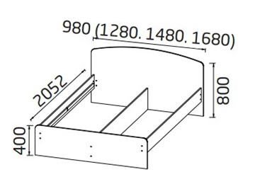 Двуспальная кровать Эконика 1600х2000 с низкой ножной спинкой в Южно-Сахалинске - предосмотр 1