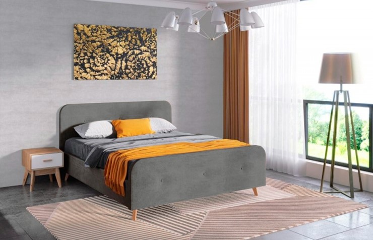 Кровать Сиерра 1200 (без основания) Торонто серый в Южно-Сахалинске - изображение 1
