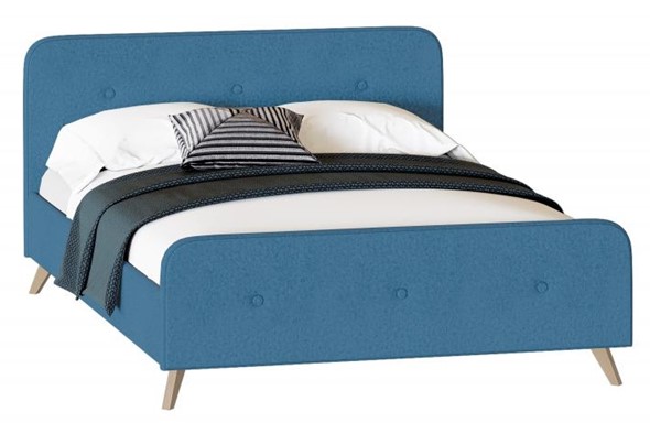 Односпальная кровать Сиерра 900 (с подъемным механизмом и коробом) Аура голубой в Южно-Сахалинске - изображение