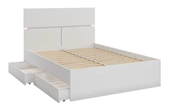 Полуторная кровать Агата М9, 140х200 белая в Южно-Сахалинске - изображение 1