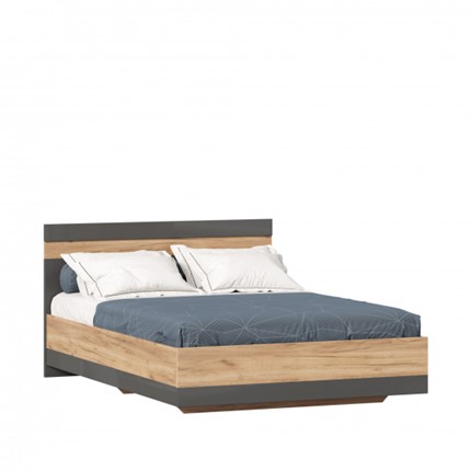 Кровать в спальню Фиджи 1400 ЛД 659.074, Дуб золотой/Антрацит в Южно-Сахалинске - изображение