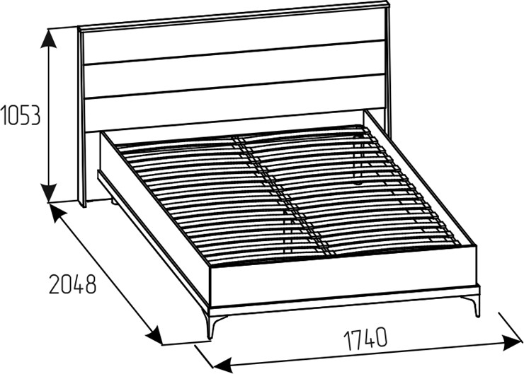 Кровать полутороспальная Кара 10 со стационарным основанием (1400) (Дуб Табачный Craft/Велюр) в Южно-Сахалинске - изображение 2