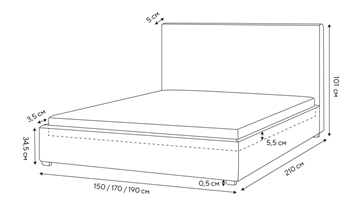 Полутороспальная кровать Mono Plus 140х200, Велюр (Monopoly Ниагара (960)) в Южно-Сахалинске - предосмотр 1