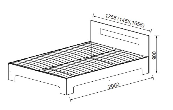 Кровать Некст, 1200х2000 с металлическим ортопедическим осн., на ножках, цвет дуб сонома/белый в Южно-Сахалинске - изображение 1