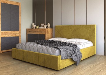 Спальная кровать Нельсон Абстракция 140х200 (вариант 1) с основанием в Южно-Сахалинске - предосмотр 1