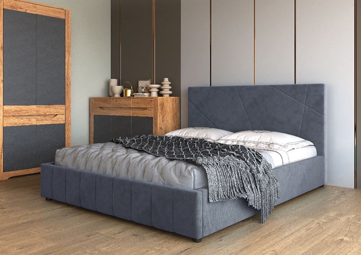 Спальная кровать Нельсон Абстракция 140х200 (вариант 2) с подъёмным механизмом в Южно-Сахалинске - изображение 1