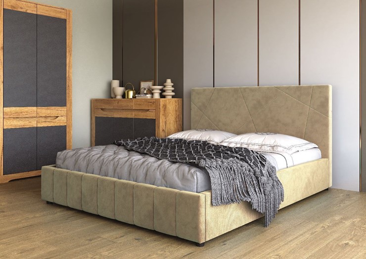Кровать полутороспальная Нельсон Абстракция 140х200 (вариант 3) с подъёмным механизмом в Южно-Сахалинске - изображение 1