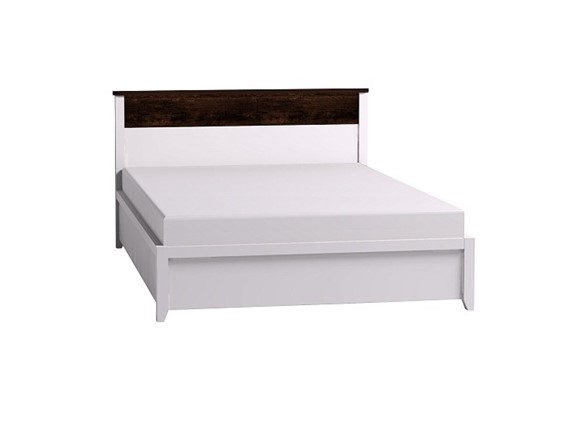 Кровать полутороспальная Норвуд 33 с гибкими ламелями металл, Белый-Орех шоколадный в Южно-Сахалинске - изображение