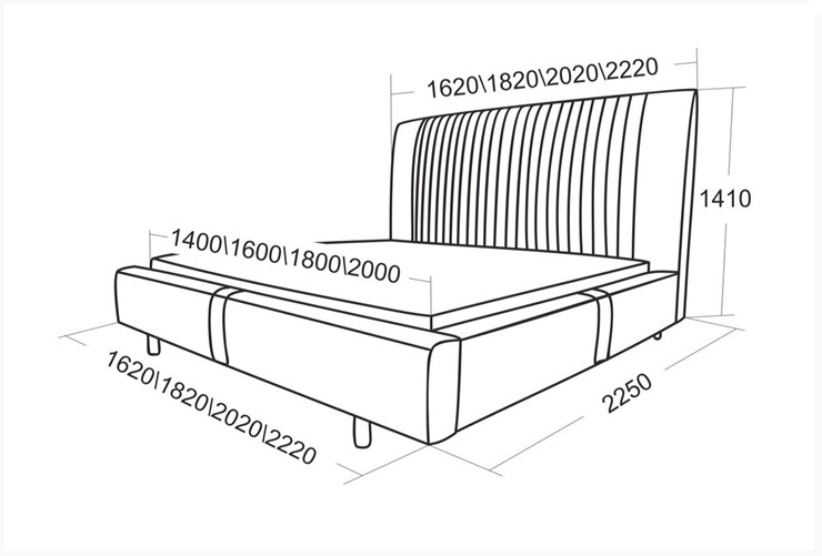 Кровать полутороспальная Тиффани 1620 в Южно-Сахалинске - изображение 6