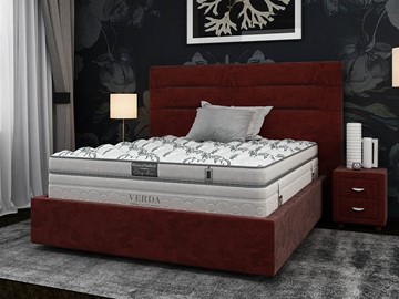 Кровать 2-спальная Modern Compact/Island M 160х200, Микровелюр (Manhattan Гранатовый) в Южно-Сахалинске