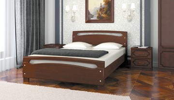 Двуспальная кровать Камелия-2 (Орех) 160х200 в Южно-Сахалинске