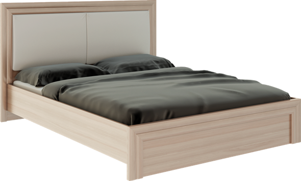 Кровать двуспальная Глэдис М31 (Шимо светлый/Белый текстурный) в Южно-Сахалинске - изображение