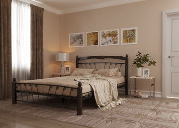 Спальная кровать Муза 1, 1400, черный/шоколад в Южно-Сахалинске - предосмотр
