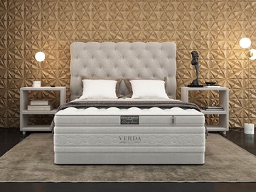 Кровать в спальню Cloud Compact/Basement 180х200, Флок (Велсофт Серый) в Южно-Сахалинске