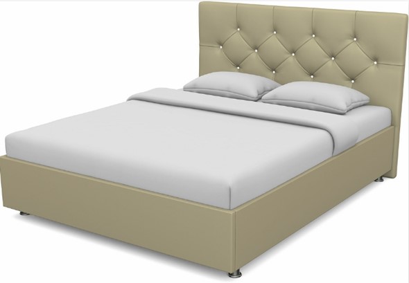 Двуспальная кровать Моника 1600 с основанием (Nitro Сream) в Южно-Сахалинске - изображение