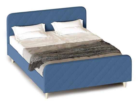 Спальная кровать Мелоди 1800 (с подъемным механизмом и ящиком) Альба синий в Южно-Сахалинске - изображение