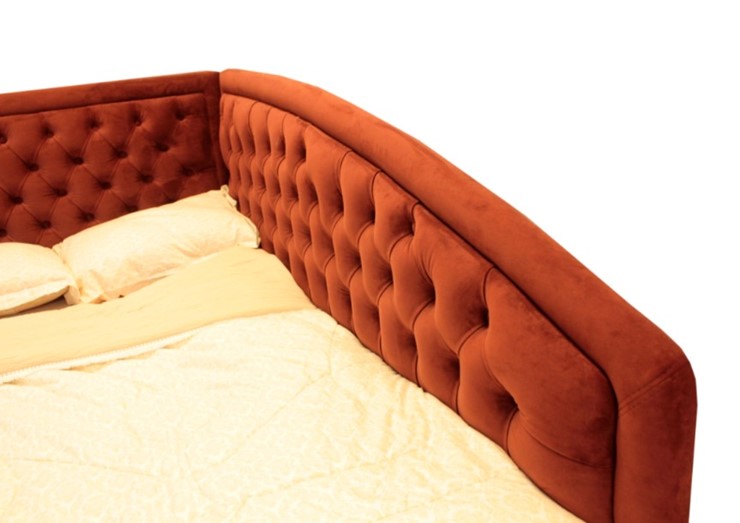 Кровать угловая  высокими ножками Грета 1540х2150 мм в Южно-Сахалинске - изображение 5