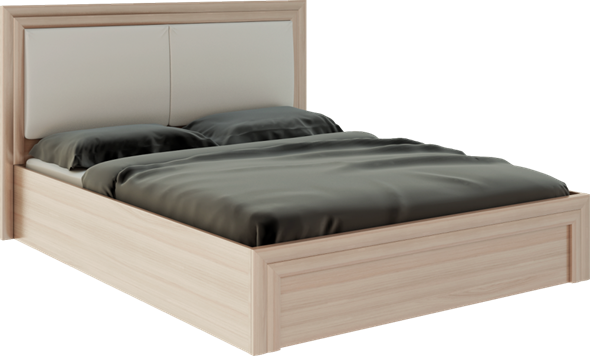 Кровать с механизмом 2-спальная Глэдис М32 (Шимо светлый/Белый текстурный) в Южно-Сахалинске - изображение
