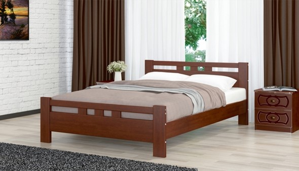 Спальная кровать Вероника-2 (Орех) 160х200 в Южно-Сахалинске - изображение