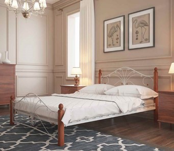 Кровать спальная Фортуна 1, 1600, белый/махагон в Южно-Сахалинске - предосмотр