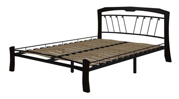 Кровать 2-спальная Муза 4 Лайт, 1600, черный/шоколад в Южно-Сахалинске - предосмотр 1