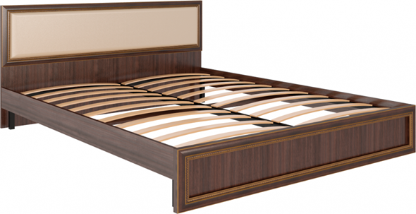 Кровать 2-спальная Беатрис М10 с мягким изголовьем (Орех Гепланкт) в Южно-Сахалинске - изображение