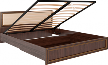Кровать с механизмом 2-спальная Беатрис М11 с мягким изголовьем (Орех Гепланкт) в Южно-Сахалинске