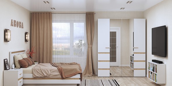 Модульная спальня Анона №2, Белый в Южно-Сахалинске - изображение