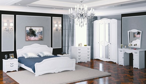 Модульная спальня Лотос (Лак-Белый Жемчуг) в Южно-Сахалинске - изображение