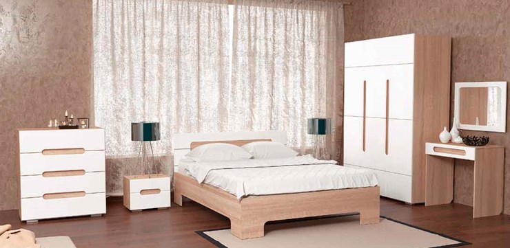 Гарнитур спальный Некст, цвет дуб сонома/белый в Южно-Сахалинске - изображение