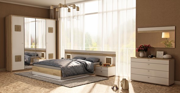 Гарнитур спальный Фиджи 3, белый в Южно-Сахалинске - изображение