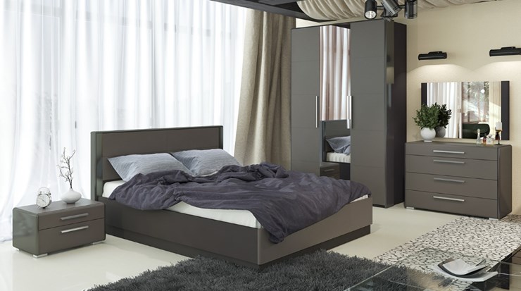 Спальня Наоми №2, цвет Фон серый, Джут в Южно-Сахалинске - изображение
