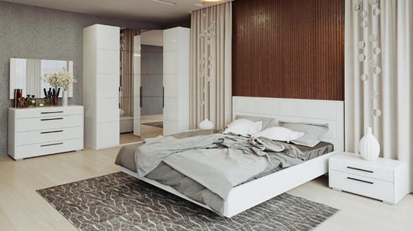 Спальня Наоми №4, цвет Белый глянец в Южно-Сахалинске - изображение