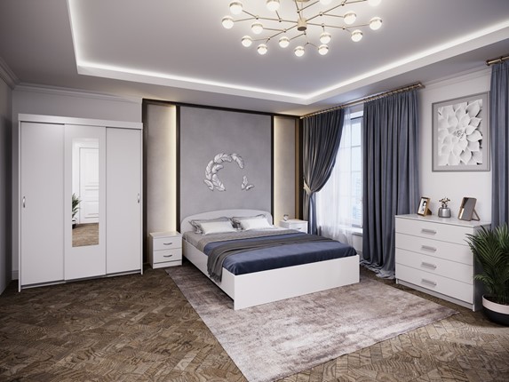 Гарнитур в спальню Белое решение в Южно-Сахалинске - изображение