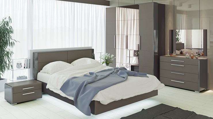 Модульная спальня Наоми №1, цвет Фон серый, Джут в Южно-Сахалинске - изображение 4
