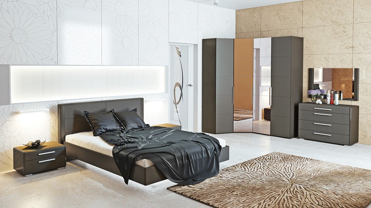 Модульная спальня Наоми №1, цвет Фон серый, Джут в Южно-Сахалинске - изображение 5