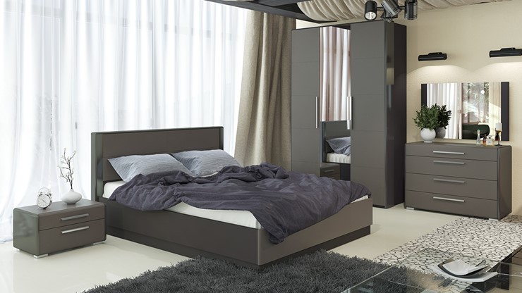 Модульная спальня Наоми №1, цвет Фон серый, Джут в Южно-Сахалинске - изображение 6