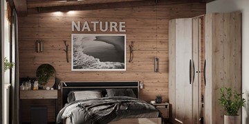 Спальный гарнитур Nature №4, Гаскон Пайн-Черный в Южно-Сахалинске